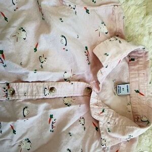 Easter spring bunny carrot button casual shirt